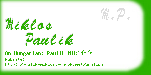 miklos paulik business card